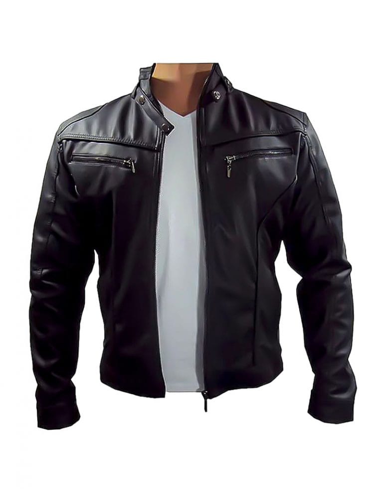 chaqueta hombre de cuero sintetico piloto syk wear