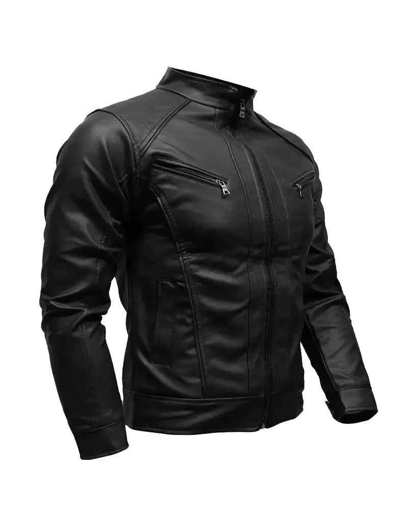 chaqueta hombre de cuero sintetico filadelfia negro syk wear