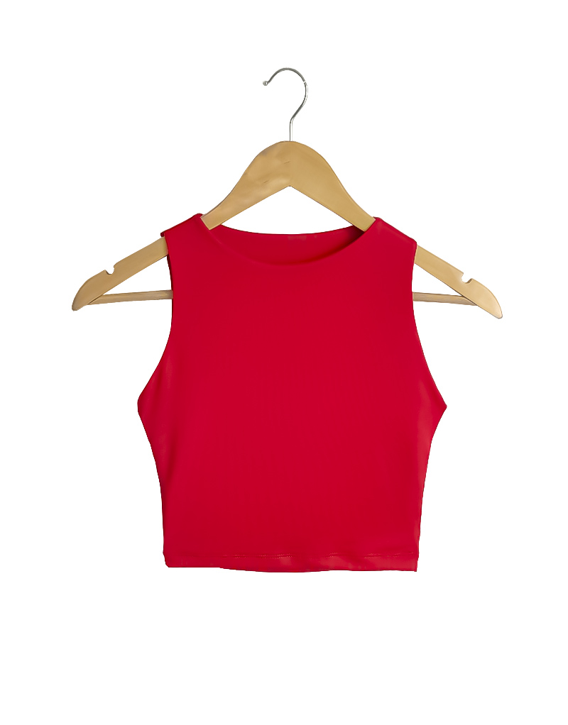 Crop Top Ajustado Al Cuerpo Para Mujer Rojo Marca Syk Wear