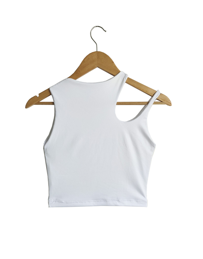 blusa sin manga crop top para mujer blanca