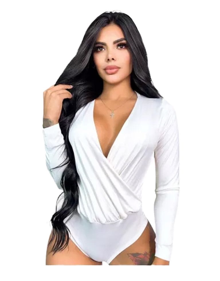 Body para mujer cruzado blanco marca syk wear