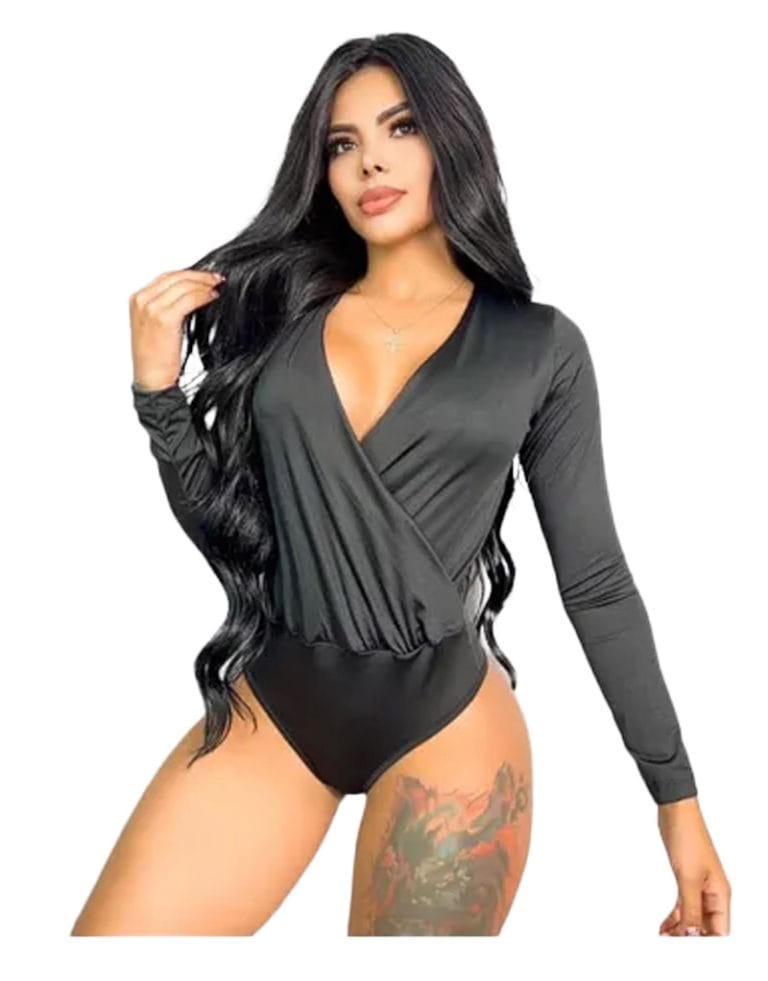Body para mujer cruzado negro marca syk wear
