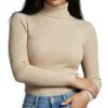 Buzo Cuello Tortuga Negro Para Mujer - Imagen 6