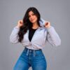 Chaqueta Impermeable Para Mujer Con Capota Gris - Imagen 5