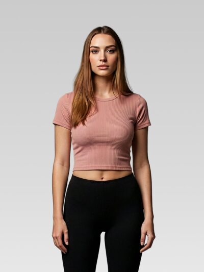 Blusa Basica Corta En Rib Unicolor