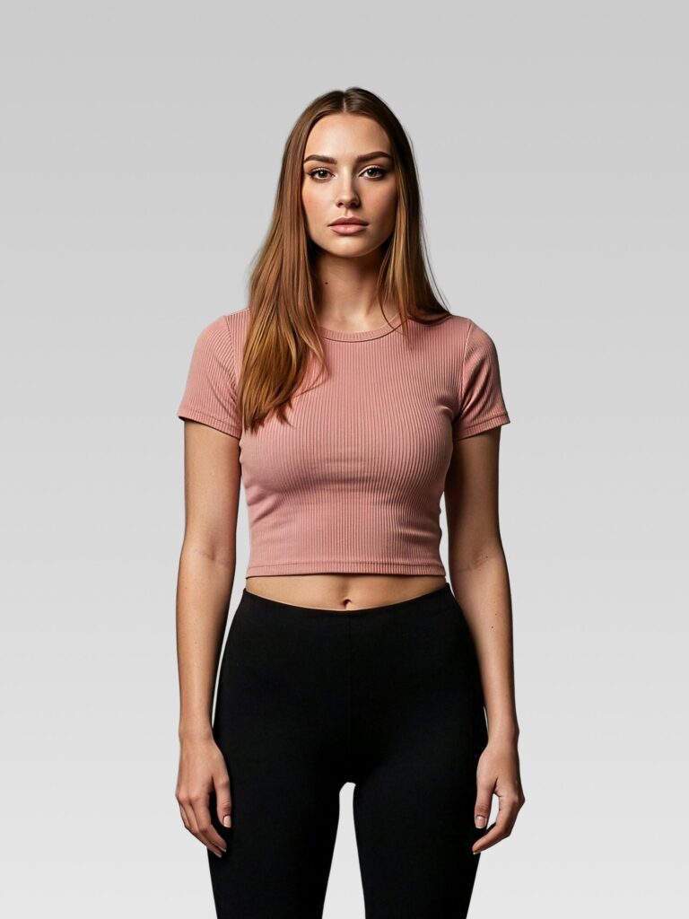 Blusa Basica Corta En Rib Unicolor
