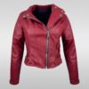 Chamarra para mujer color vinotinto bordo syk wear