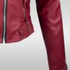 Chamarra para mujer color vinotinto bordo syk wear detalle