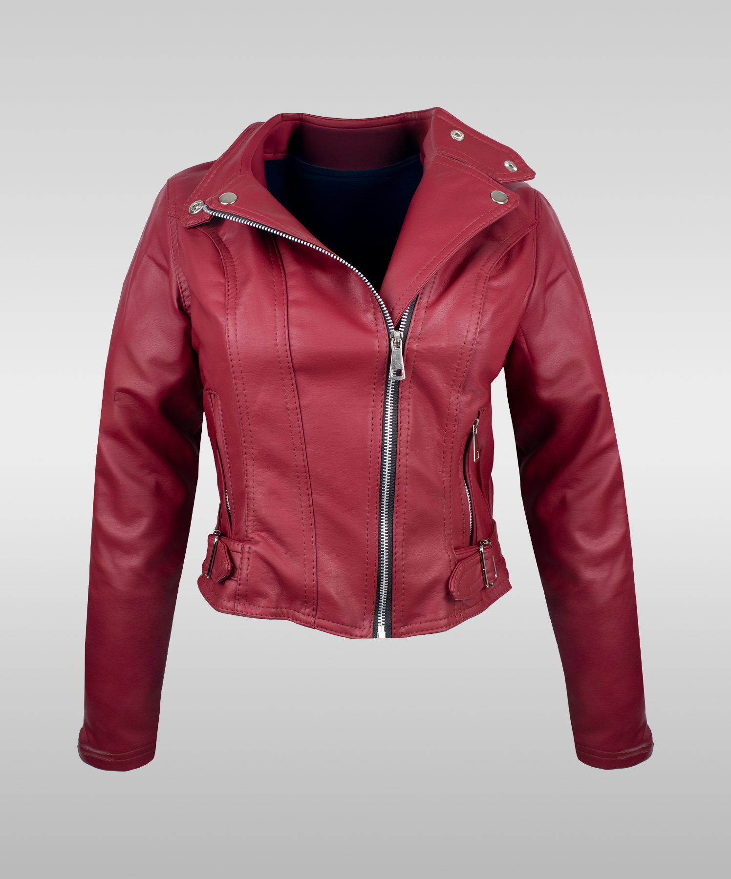 Chamarra para mujer color vinotinto bordo syk wear