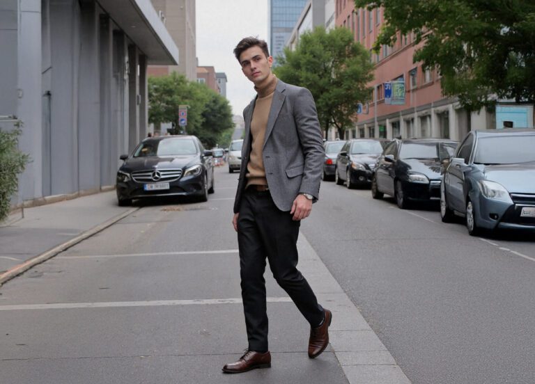 outfit buzo cuello tortuga con blazer elegante formal - sueter cuello alto