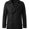 Gaban abrigo para hombre negro detalle 3
