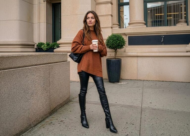 4 ideas de outfit con leggins de cuero