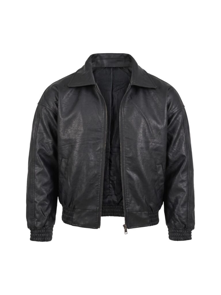 Chaqueta Para Hombre Bomber Cuerotex Oversize Negra