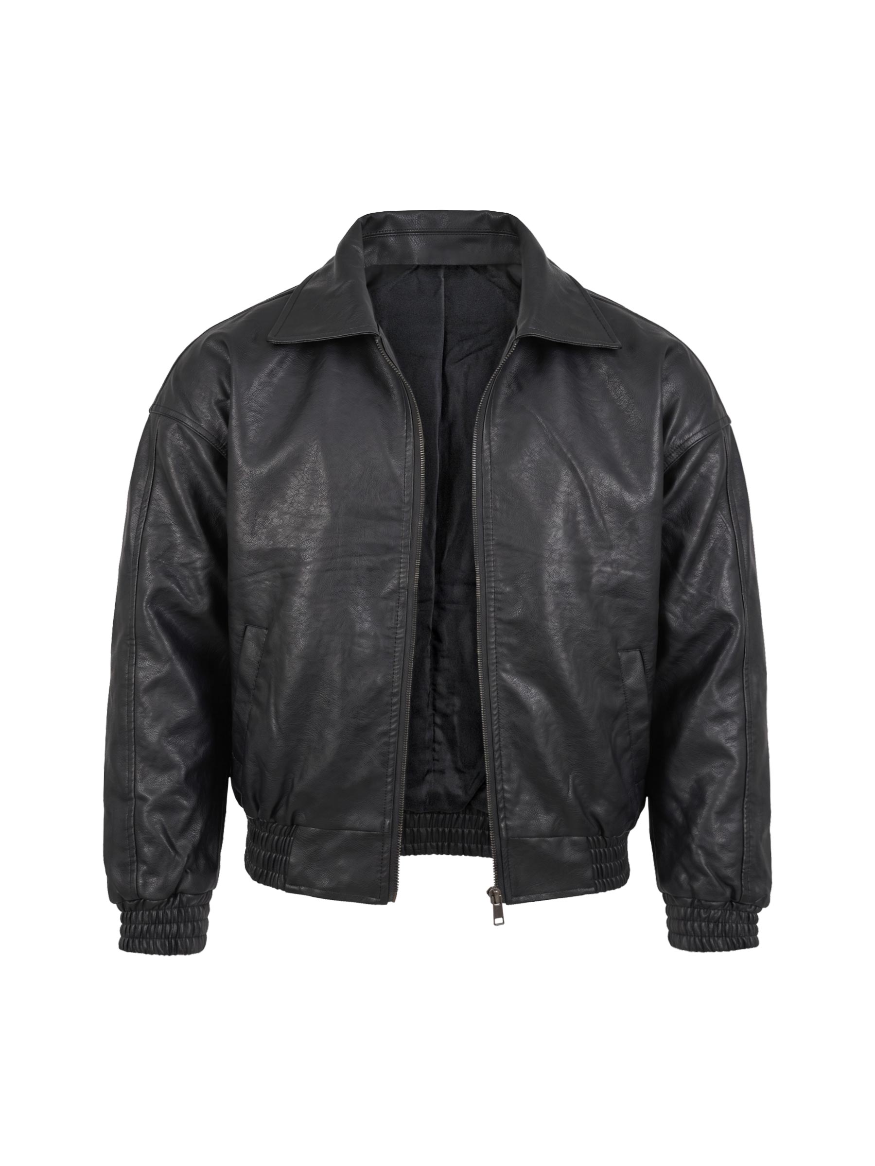 Chaqueta Para Hombre Bomber Cuerotex Oversize Negra