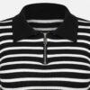 Buzo Saco Cuello Polo Cremallera Manga Larga Raya Para Mujer - Imagen 3