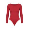 Body Manga Larga Cuello Redondo Rojo - Imagen 2