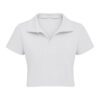 Blusa Basica Corta En Rib Cuello Polo Blanco - Imagen 4