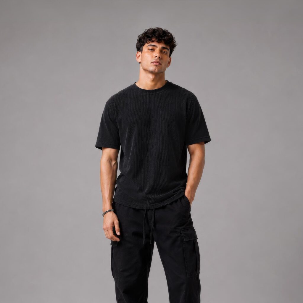 Camiseta Oversize Basica para Hombre Negra