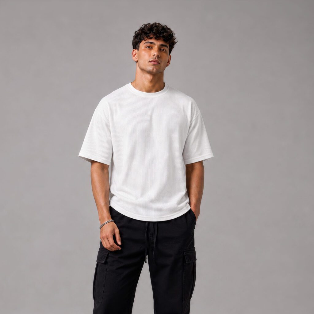 Camiseta Oversize Basica para Hombre Blanca