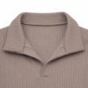 Blusa Basica Corta En Rib Cuello Polo Caqui - Imagen 2