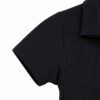 Blusa Basica Corta En Rib Cuello Polo Negro - Imagen 3
