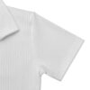 Blusa Basica Corta En Rib Cuello Polo Blanco - Imagen 2