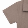 Blusa Basica Corta En Rib Cuello Polo Caqui - Imagen 3